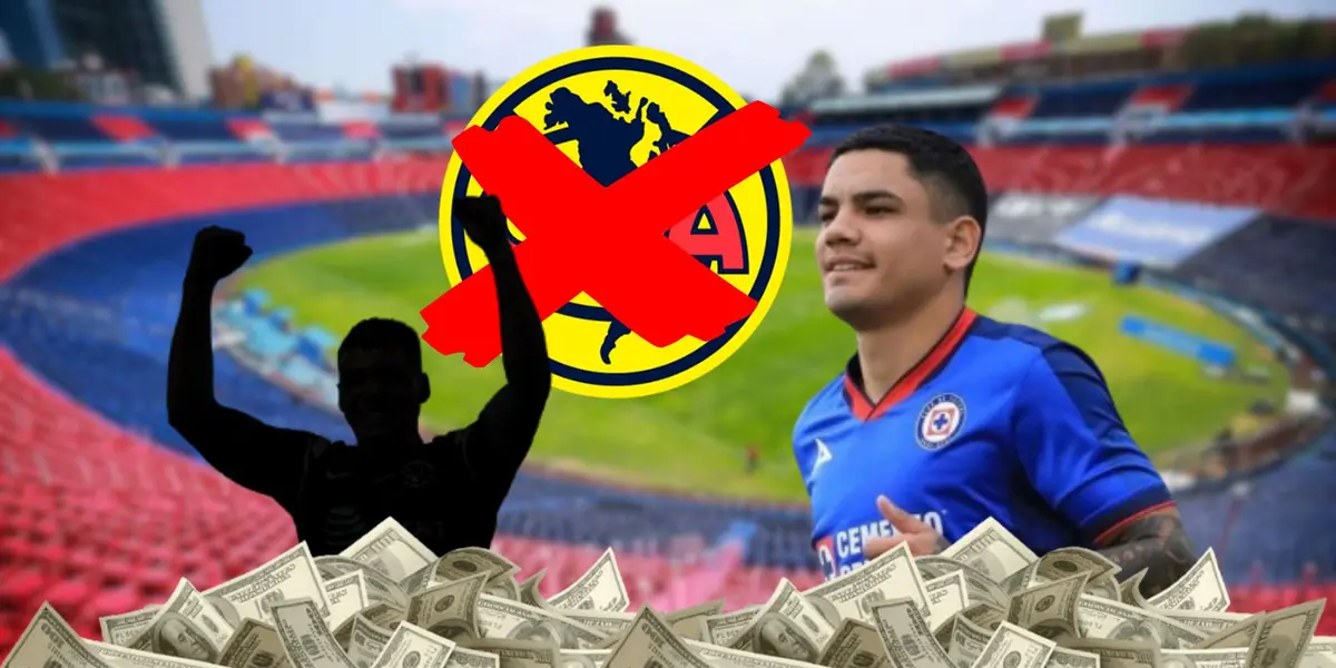 Gabriel Matías Fernández disputando un partido de Liga MX con Cruz Azul