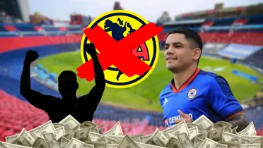 Gabriel Matías Fernández disputando un partido de Liga MX con Cruz Azul