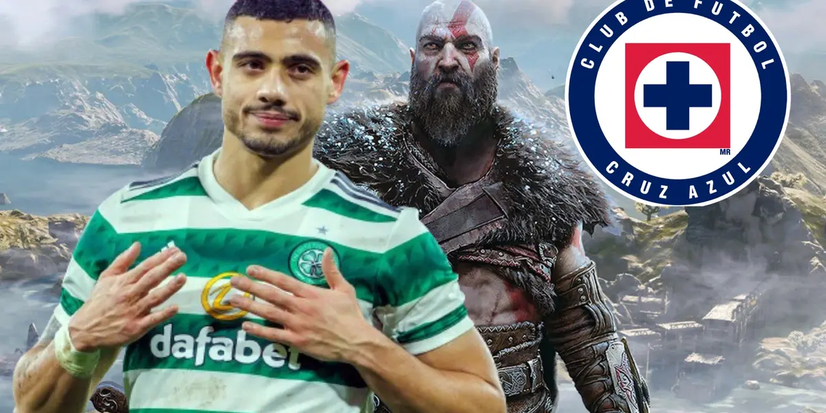 Giakoumakis con el escudo de Cruz Azul/La Máquina Celeste