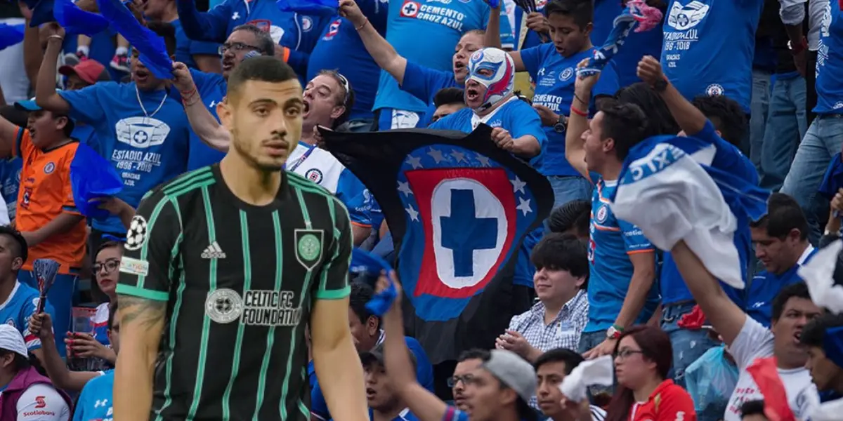 Giakoumakis y la afición de Cruz Azul