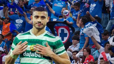 Giakoumakis y la afición de Cruz Azul/La Máquina Celeste