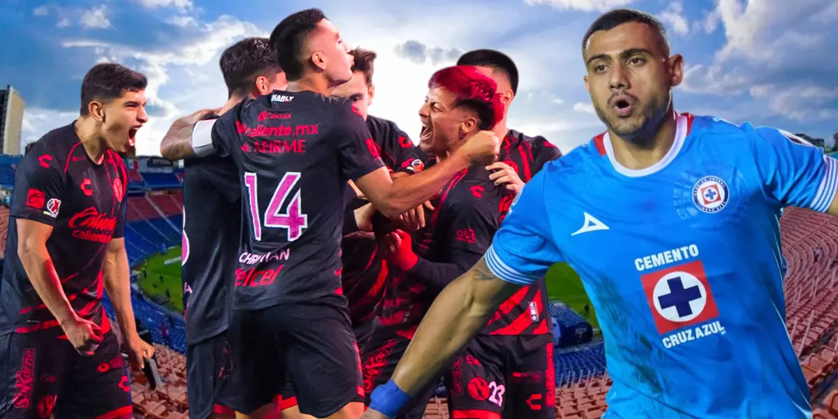 Giorgos Giakoumakis y jugadores de Tijuana (Foto tomada de: Mexsport/Xolos)