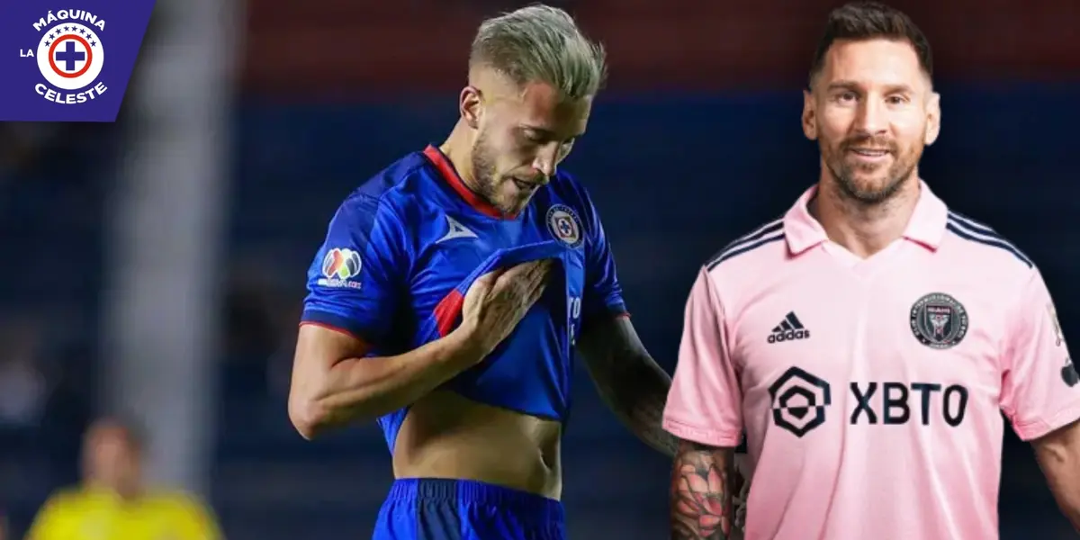 Gonzalo Piovi en Cruz Azul y Lionel Messi (Fuente: MEXSPORT)