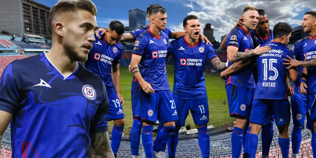 Gonzalo Piovi y jugadores Cruz Azul (Foto tomada de: Mexsport)