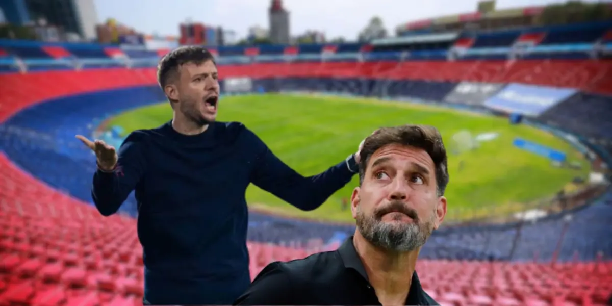 Gustavo Lema, DT de Pumas, durante un partido de Liga MX