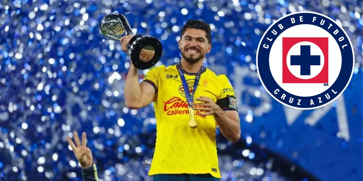 Henry con la copa y escudo de Cruz Azul/FOTO: Récord