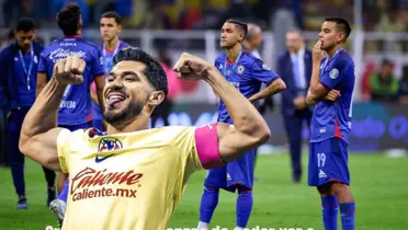 Henry Martin con el equipo de Cruz Azul, en la final de Liga MX
