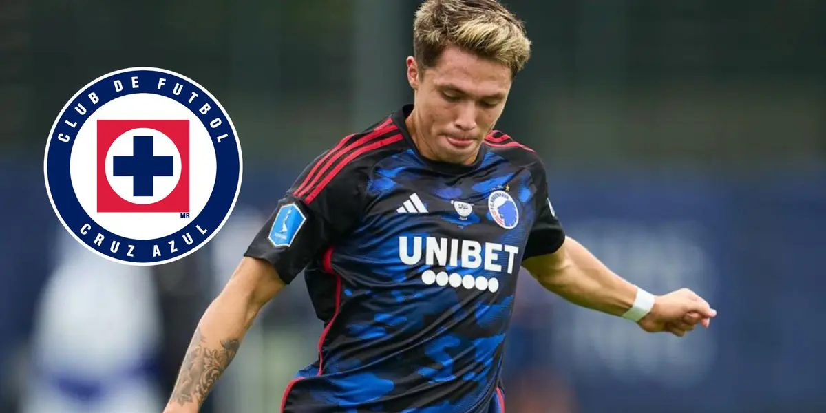 Huescas con el Copenhague y escudo de cruz Azul/FOTO:Mexsport