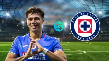 Huescas con el escudo de Cruz Azul, luego de celebrar gol/FOTO La Máquina Celeste