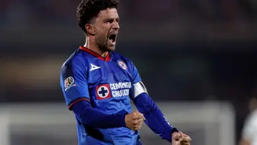 Ignacio Rivero celebra gol del combinado de Cruz Azul, ante los Pumas / Mexsports