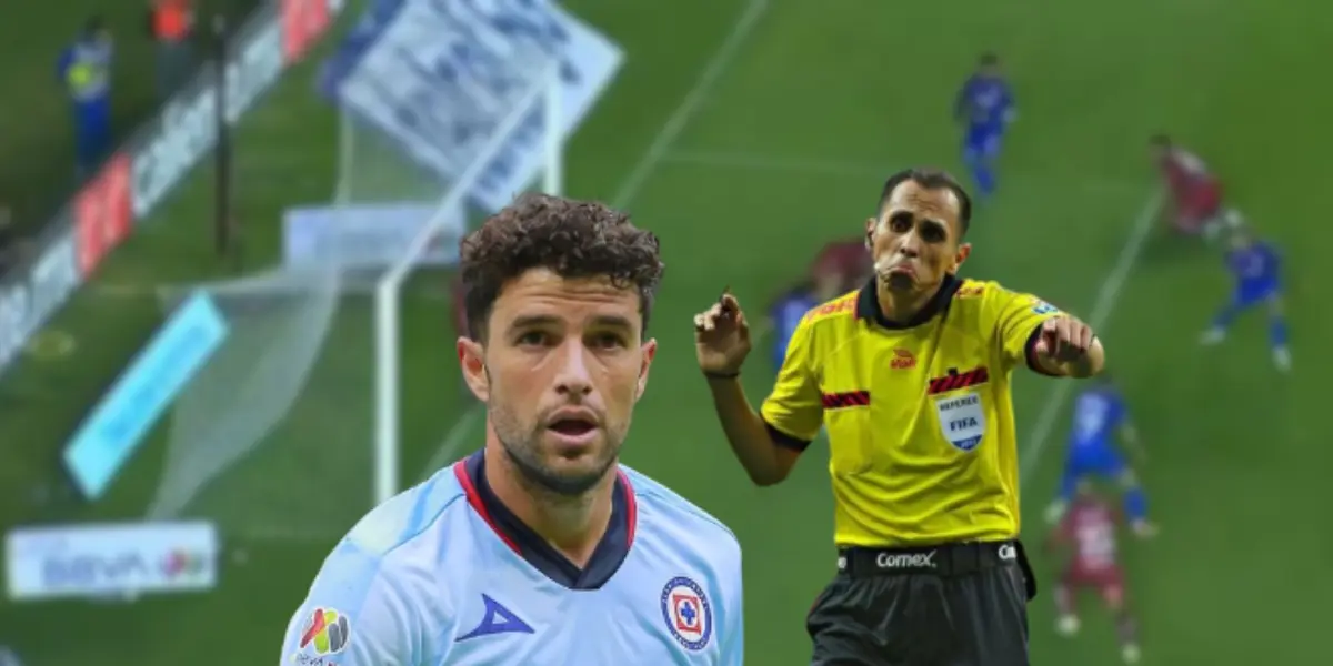 Ignacio Rivero durante un partido de la Liga MX con el uniforme de Cruz Azul