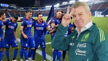 Javier Aguirre y jugadores de Cruz Azul (Foto tomada de: Cruz Azul/FMF/Sports)