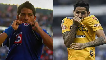 Javier Aquino besa la playera de Cruz Azul y de Tigres / Fútbol Total