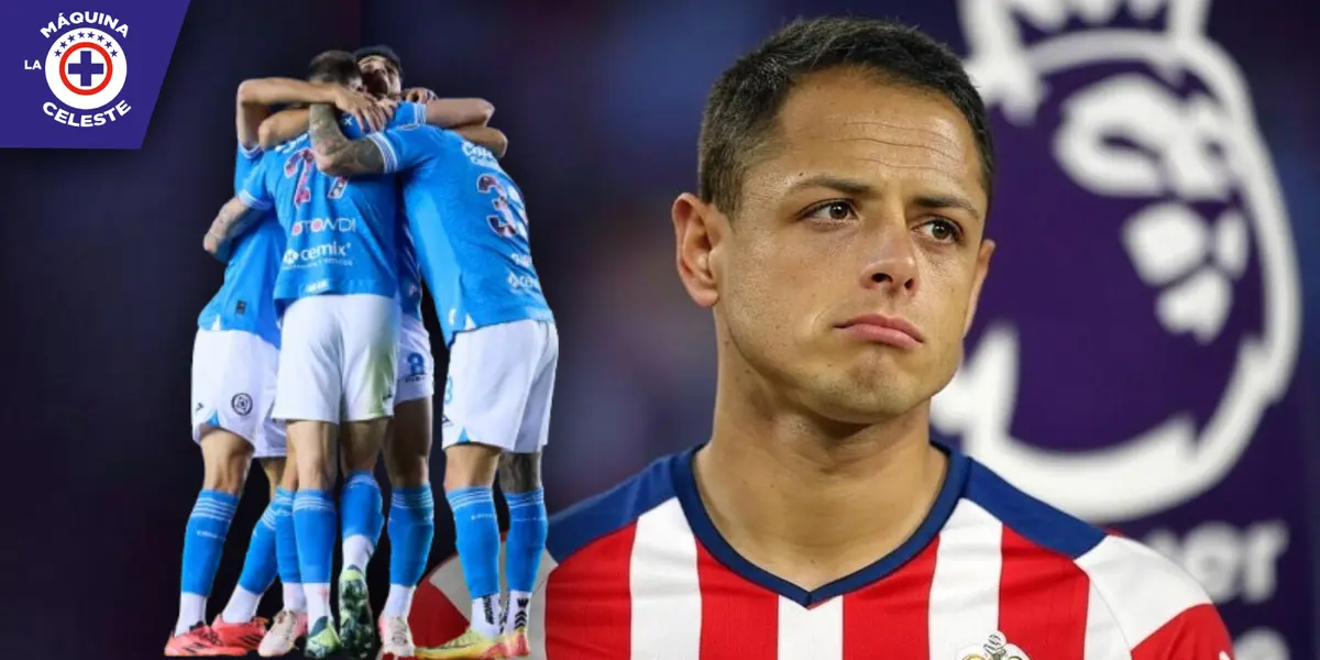 Javier Hernández y jugadores de Cruz Azul (Fuente: MEXSPORT)