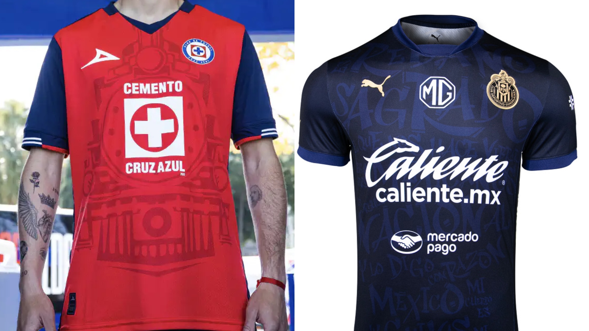 Jersey de Cruz Azul y Chivas - foto: Especial