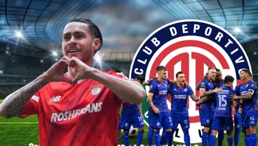 Jesús Ángulo en primer plano, detrás el equipo de Cruz Azul