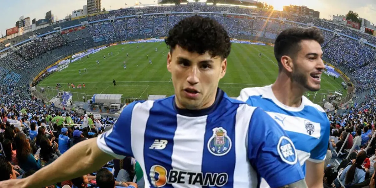 Jorge Sánchez junto a Alan Montes en el Estadio Azul/La Máquina Celeste