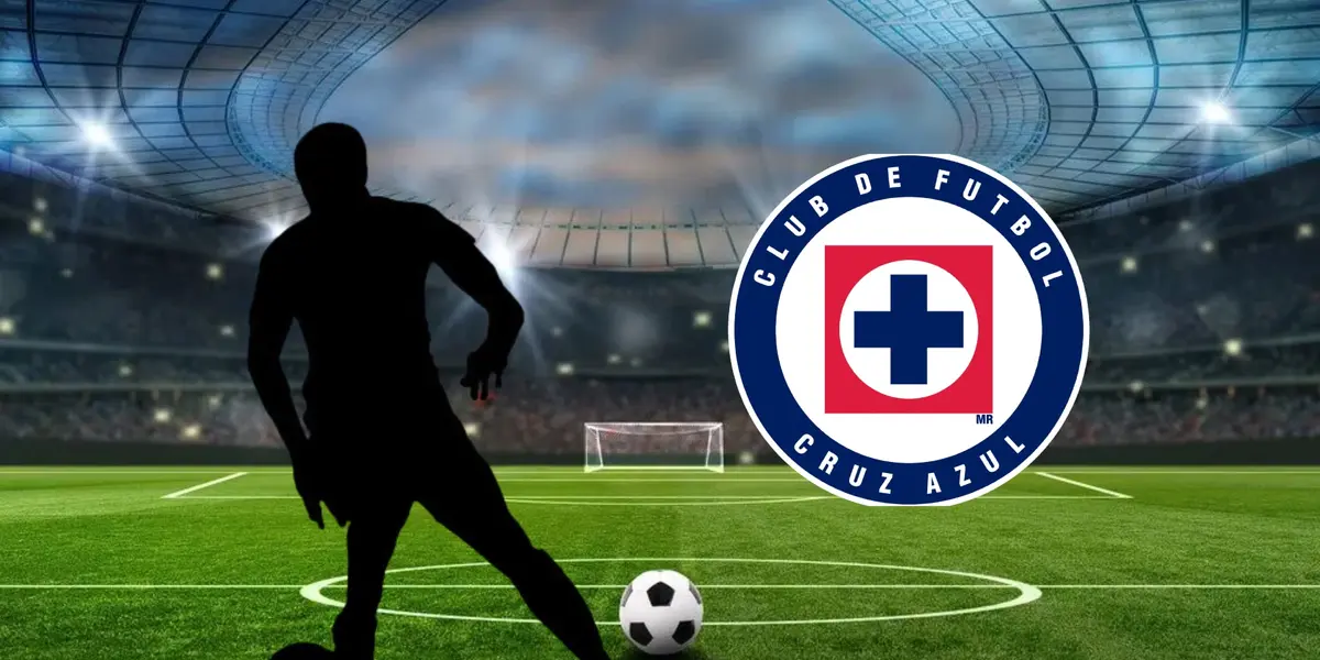 Jugador oculto con el logo de Cruz Azul de fondo/La Máquina Celeste