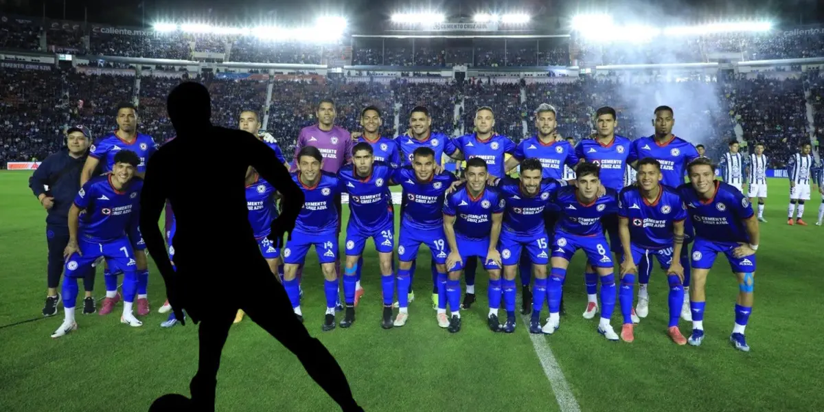 Jugador oculto con la foto oficial de cruz Azul/La Máquina Celeste