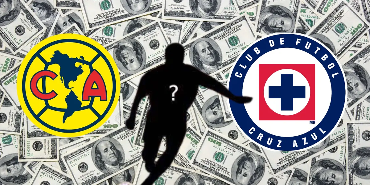 Jugador oculto, con logos de América y Cruz Azul/FOTO La Máquina Celeste