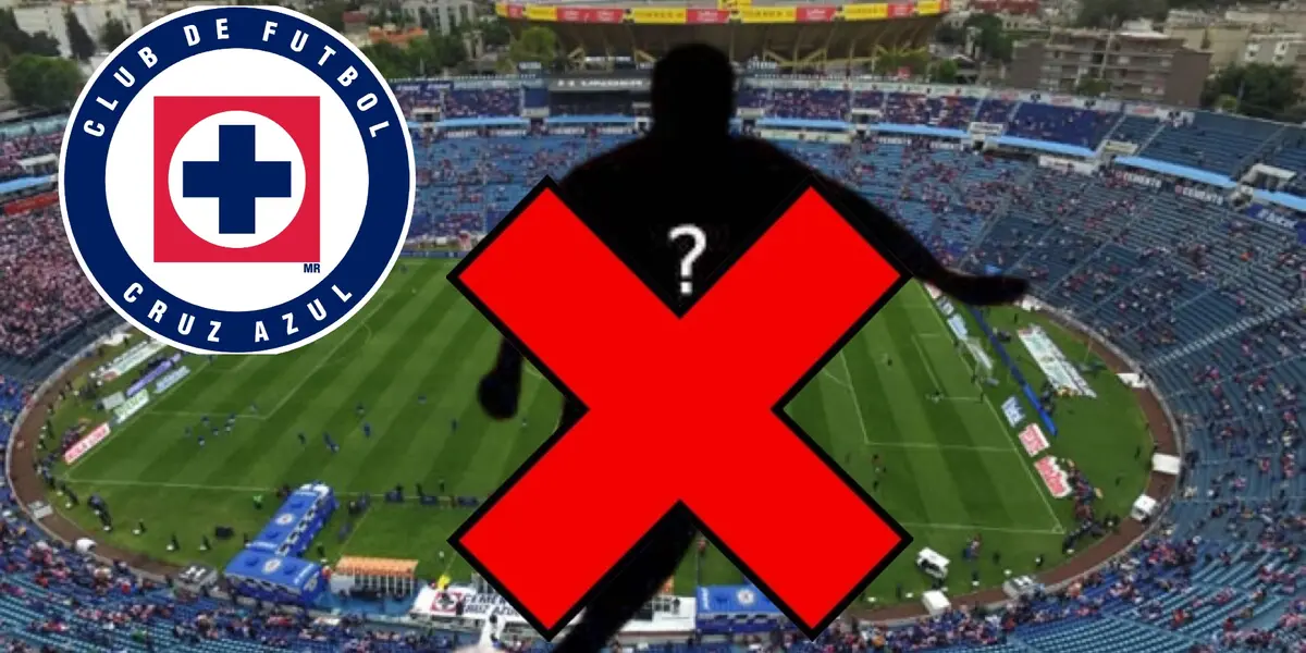 Jugador oculto tachado con el logo de Cruz Azul/La Máquina Celeste