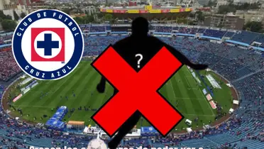 Jugador oculto tachado con el logo de Cruz Azul/La Máquina Celeste