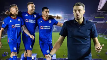 Jugadores Cruz Azul y Martín Anselmi (Foto tomada de: Mexsport)