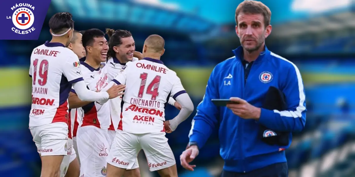 Jugadores de Chivas e Iván Alonso (Fuente: MEXSPORT)