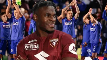 Jugadores de Cruz Azul 2024 festejando con Duván Zapata en Torino/ Foto: López Dóriga Digital