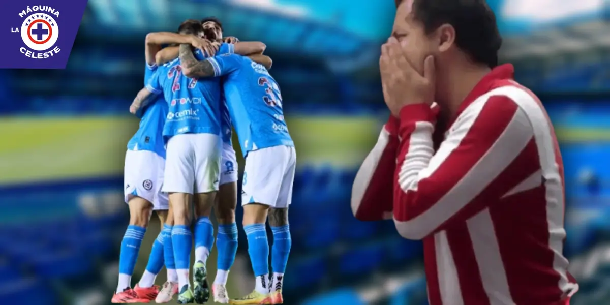 Jugadores de Cruz Azul y aficionado de Chivas (Fuente: MEXSPORT)