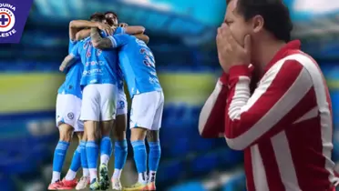 Jugadores de Cruz Azul y aficionado de Chivas (Fuente: MEXSPORT)