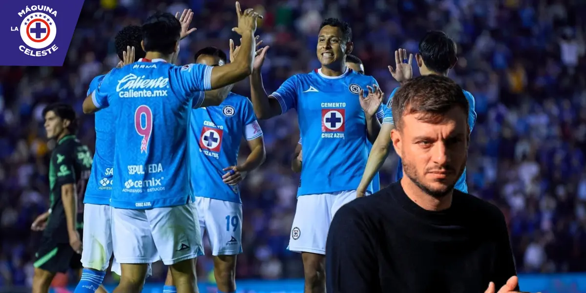Jugadores de Cruz Azul y Martín Anselmi (Fuente: TUDN)