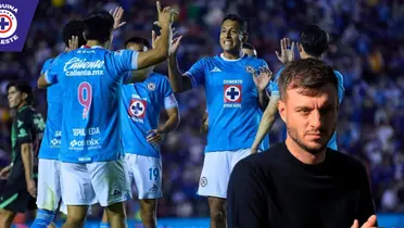 Jugadores de Cruz Azul y Martín Anselmi (Fuente: TUDN)