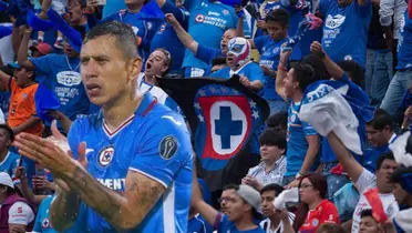 Julio César Domínguez con la afición de Cruz Azul