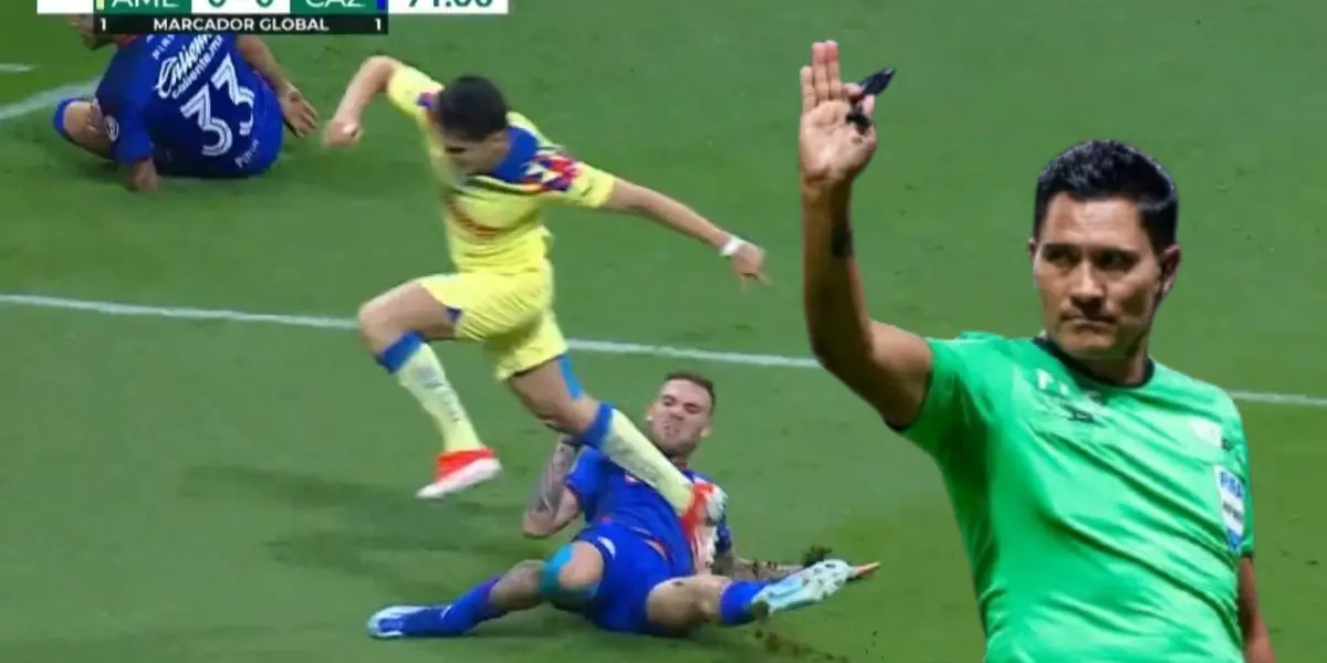 La jugada entre Rotondi e Israel Reyes - Foto: Captura de pantalla