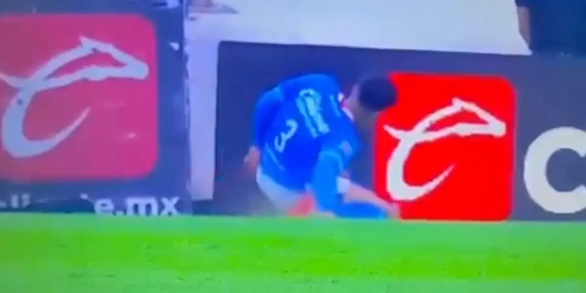 La lesión de Omar Campos - Foto: Captura de pantalla