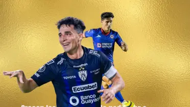 Lorenzo Faravelli con lam jersey de Independiente del Valle y Cruz Azul/La Máquina Celeste