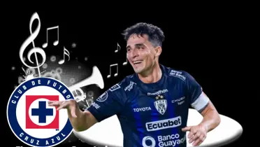 Lorenzo Faravelli y logo de Cruz Azul