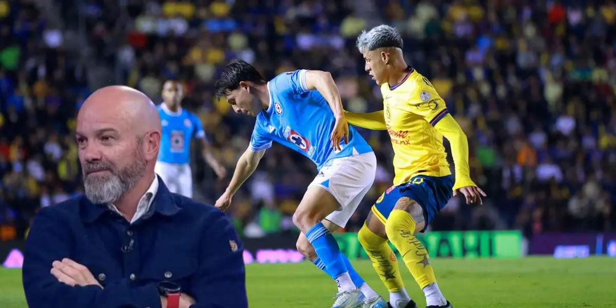 Luis García en el Cruz Azul vs América/FOTO: Tv Azteca