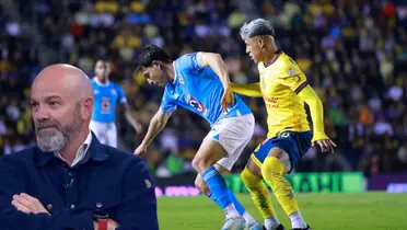 Luis García en el Cruz Azul vs América/FOTO: Tv Azteca