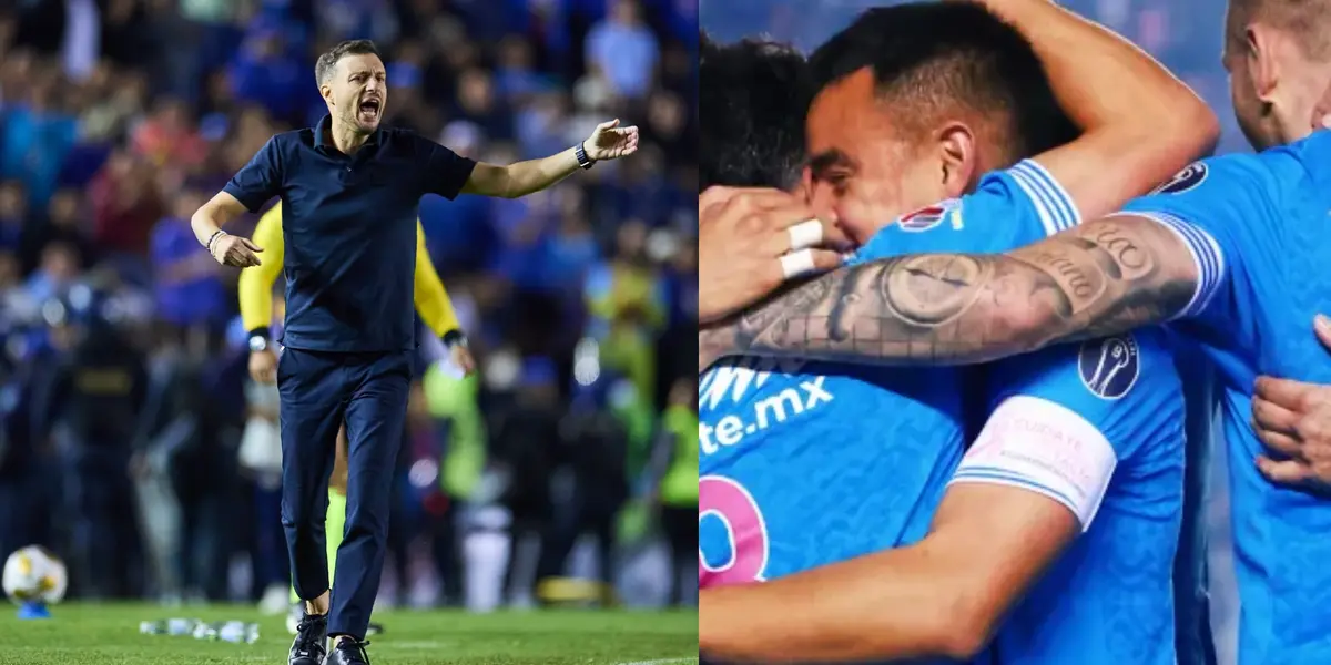 Martín Anselmi celebró el pase a semifinales y casi arranca el cabello de alguien | Foto: Mexsport