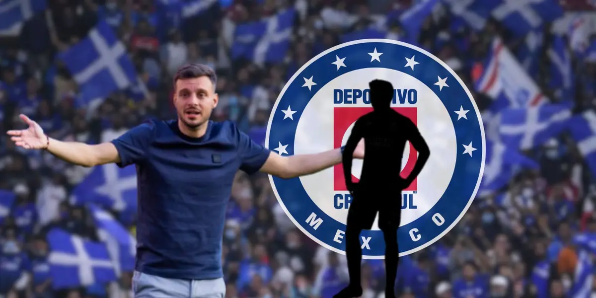 Martín Anselmi dirigiendo un partido de Liga MX con Cruz Azul en 2024