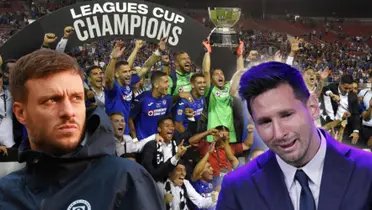 Martín Anselmi durante su etapa en Cruz Azul / Messi en su despedida del FC Barcelona (Fuente: SportMedia / CNN en Español)