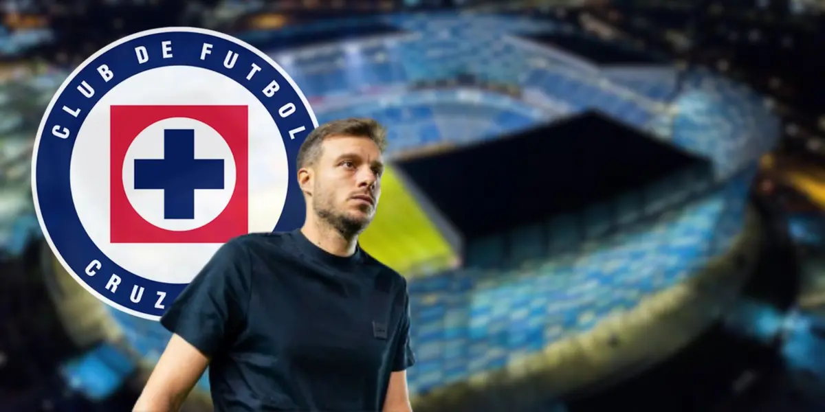 Martín Anselmi durante un partido del Clausura 2024 con Cruz Azul