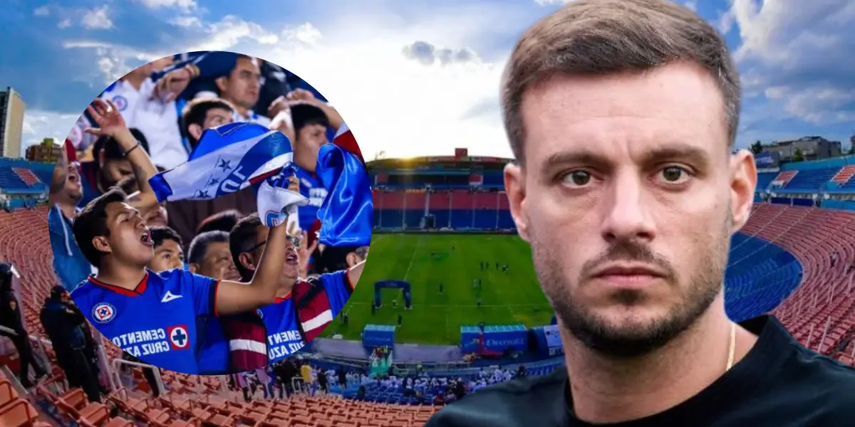 Martín Anselmi e hinchas de Cruz Azul (Foto tomada de: Mexsport/Cruz Azul)