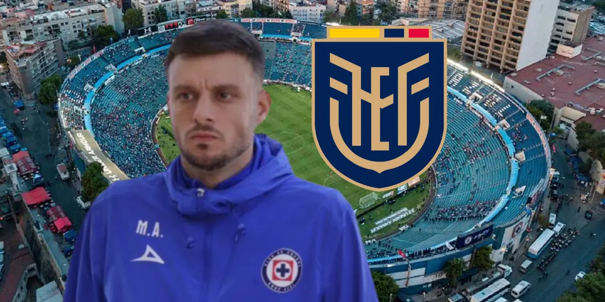 Martin Anselmi, escudo de Ecuador y el Estadio Azul