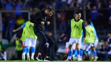 Martìn Anselmi fue efusivo en su celebración del empate del Azul / Foto: Fox Sports