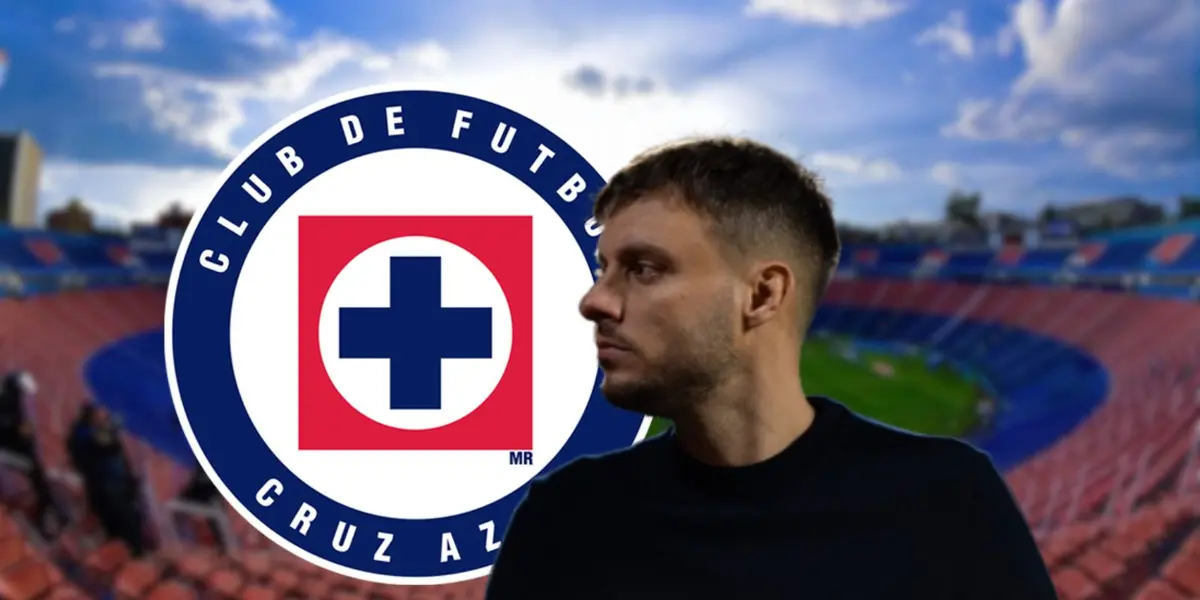 Martín Anselmi observando un partido de Liga MX dirigiendo a Cruz Azul en el torneo Clausura 2024