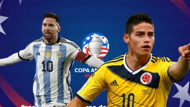 Messi celebrando gol, James celebrando/La Máquina Celeste