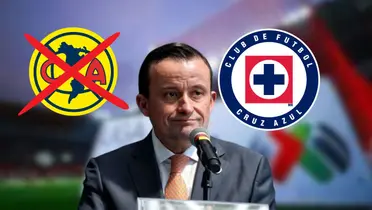 Mikel Arriola con el escudo de América y de Cruz Azul/FOTO: Récord